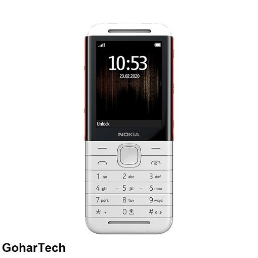 صفحه نمایش گوشی موبایل نوکیا مدل Nokia 5310 (2020) از رو به رو رنگ سفید