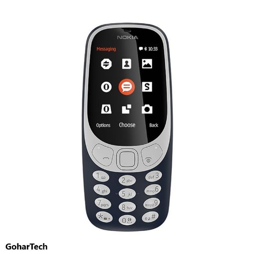 صفحه نمایش گوشی موبایل نوکیا مدل (Nokia 3310 (2017 از رو به رو رنگ مشکی