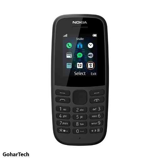 صفحه نمایش گوشی موبایل نوکیا مدل (2017) Nokia 105 از رو به رو رنگ مشکی