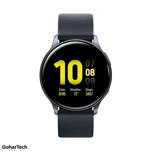 صفحه نمایش ساعت مچی هوشمند سامسونگ مدل Galaxy Watch Active2 SM-R820 از روبرو رنگ مشکی